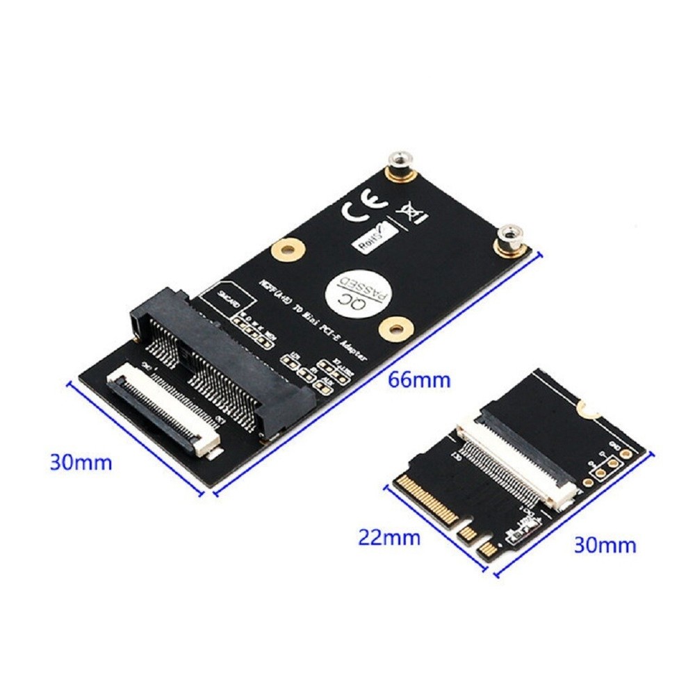 M.2 key A/E/A+E to Mini PCI-E Adapter with FFC Cable Case