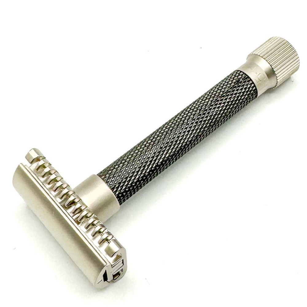 Parker Variant ADJUSTABLE Safety Razor New OPEN Comb & 5 DE Blades - Graphite