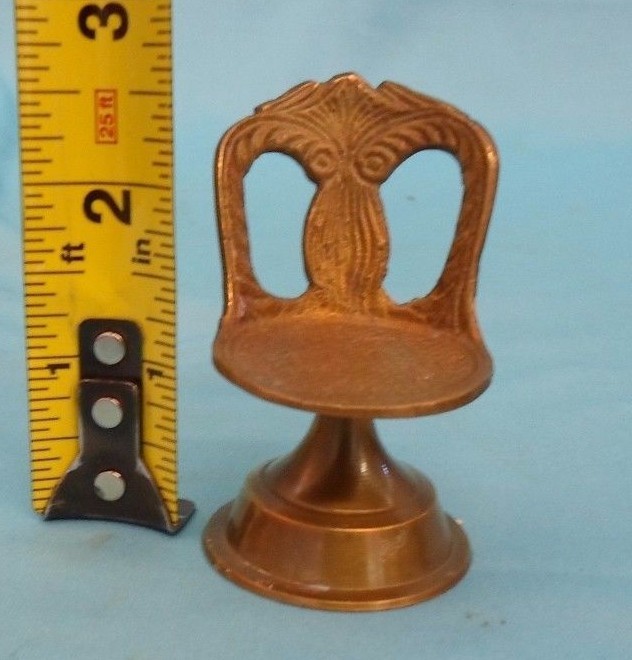 Solid Brass Miniature Ornate Chair Dollhouse Size