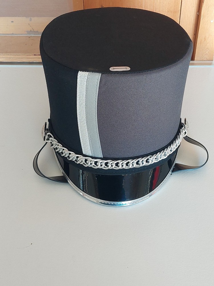 Fruhauf Marching band hats grey, black & silver multiple sizes
