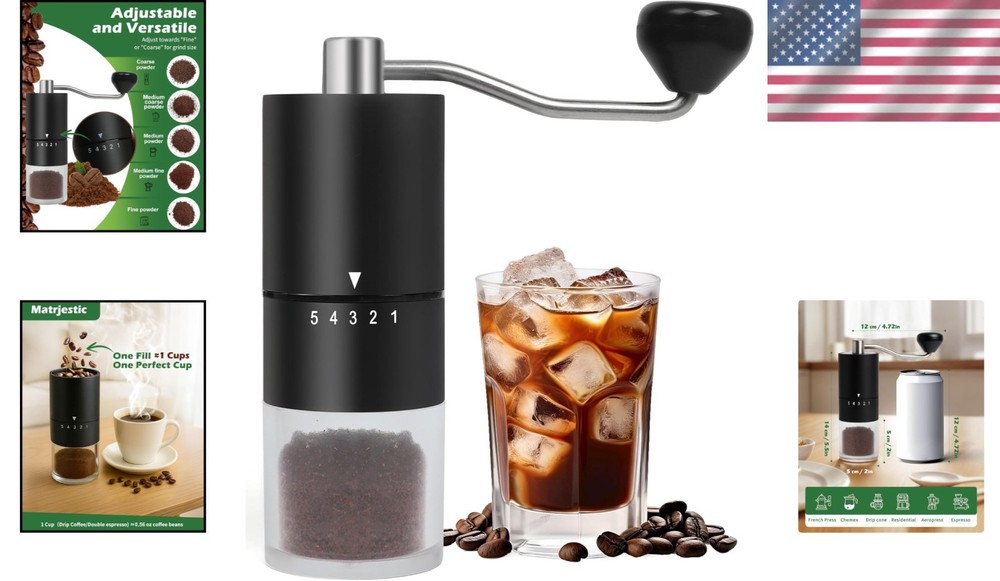 Quality Coffee Experience: Handheld Ceramic Burr Grinder for Any Brewing Method