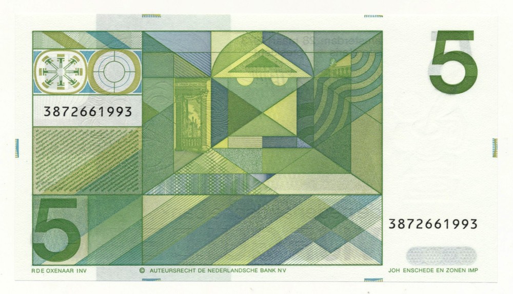 Netherlands 5 Gulden 1973 P. 95 Unc Note