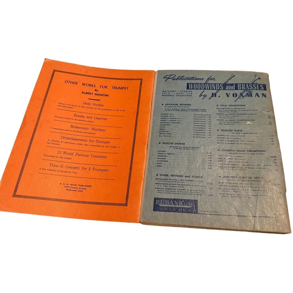 Sheet Music Rubank Advanced Method Cornet Trumpet Volume 1 Modernistic Rhythms