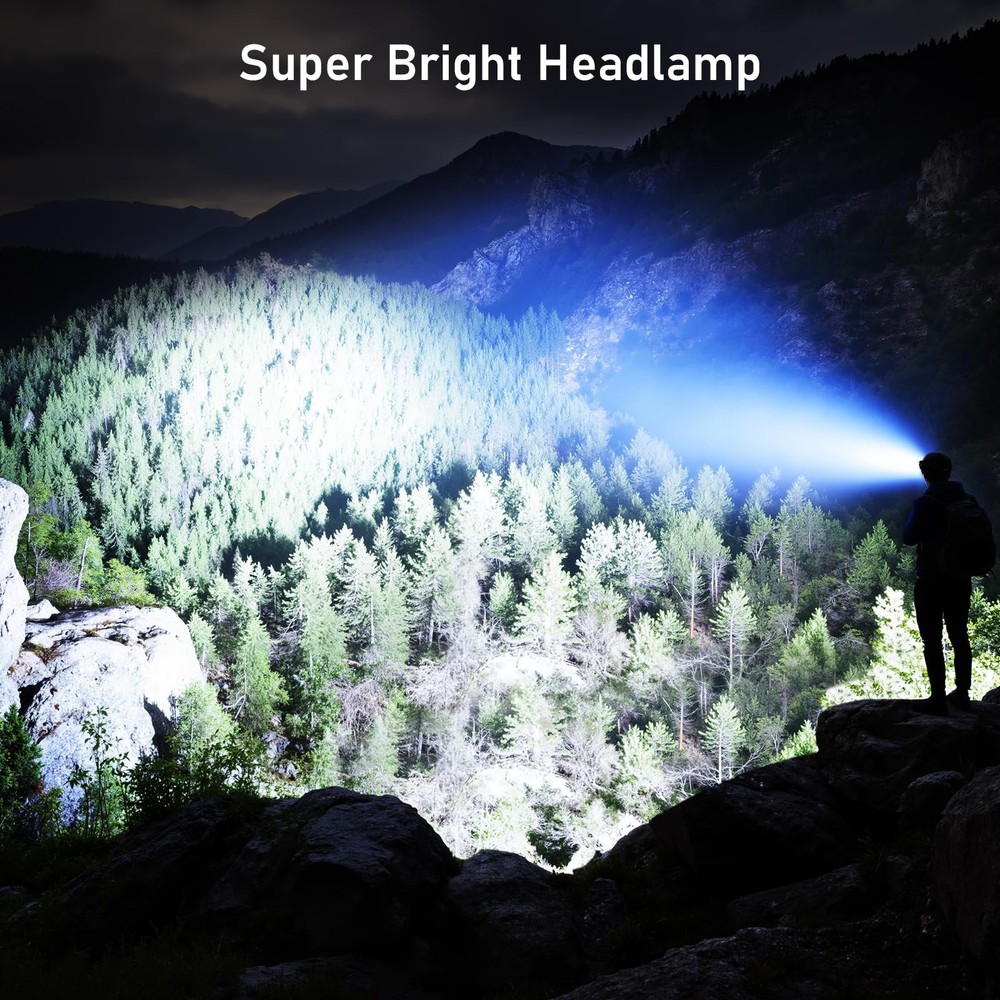 Blukar LED Headlamp Rechargeable,2000L Super Bright Headlight with Motion Sen...