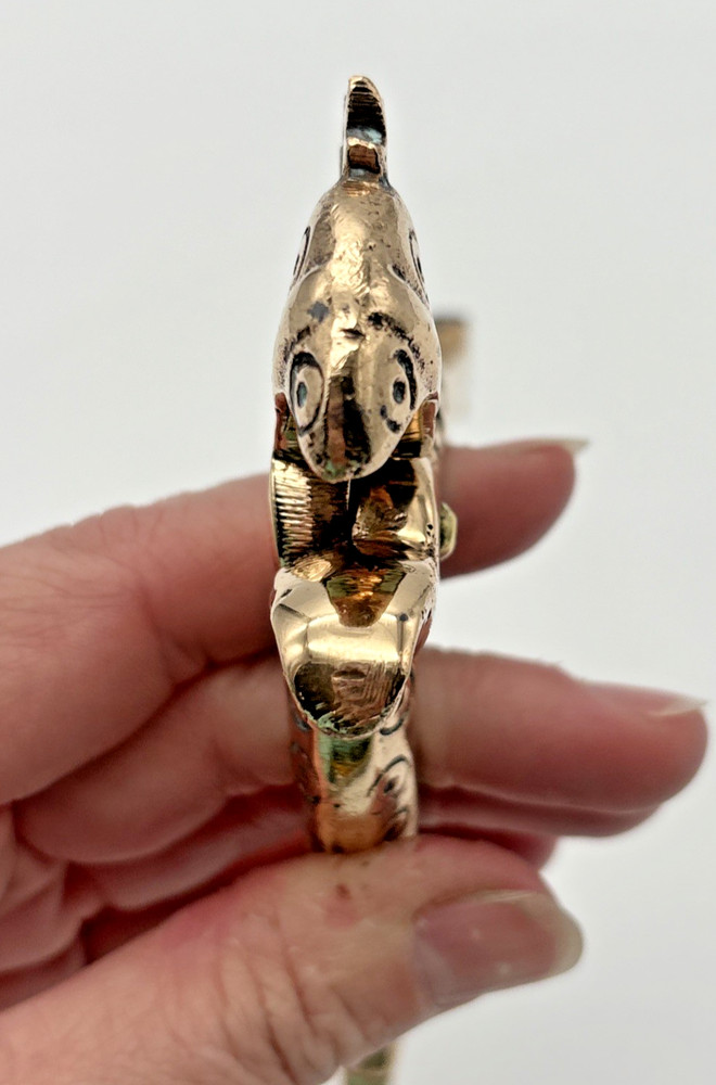 Vintage Solid Brass Rooster Bird Nutcracker Antique Unique Funny Statement Piece