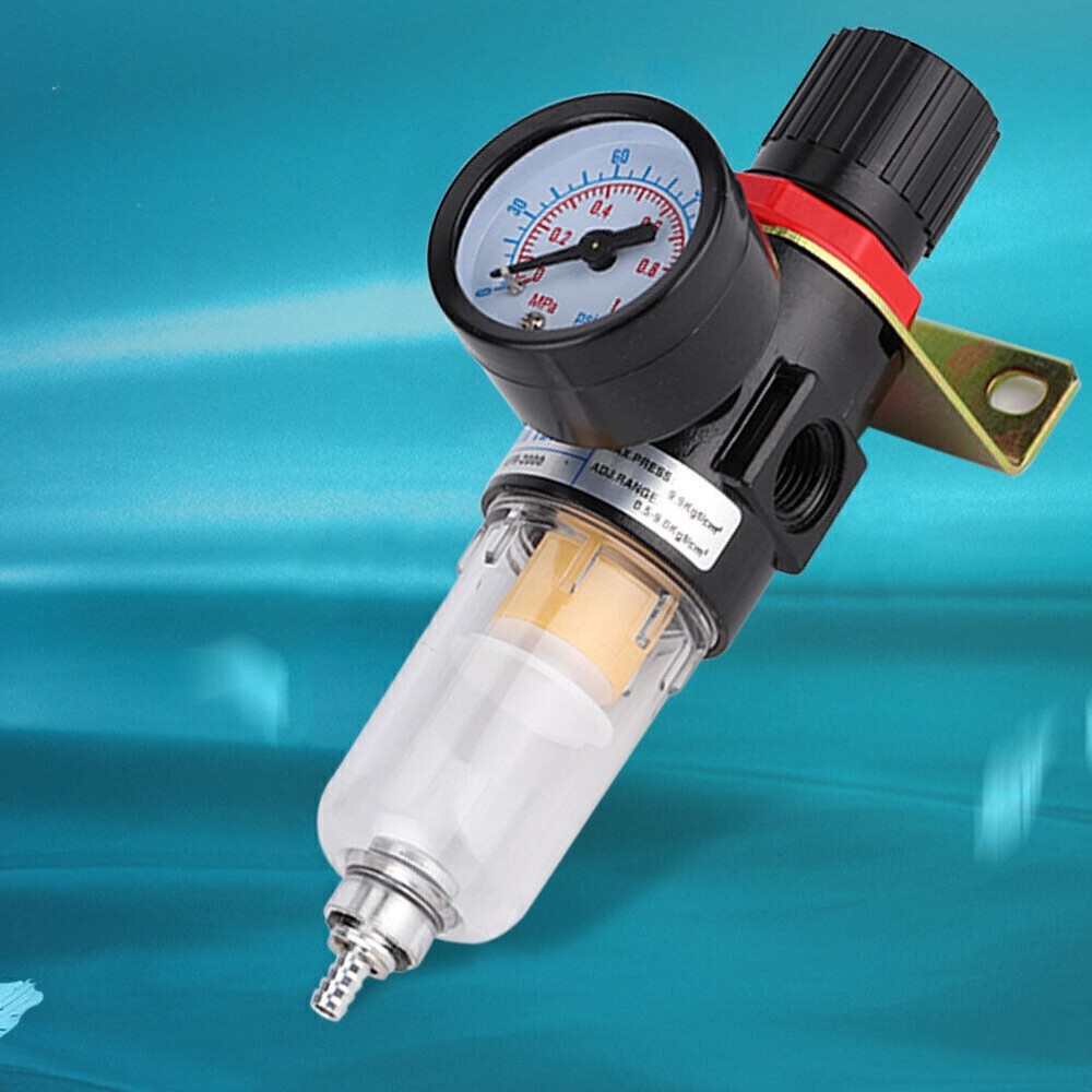 1/4" Air Compressor Filter Regulator Water Pressure Moisture Trap Separator