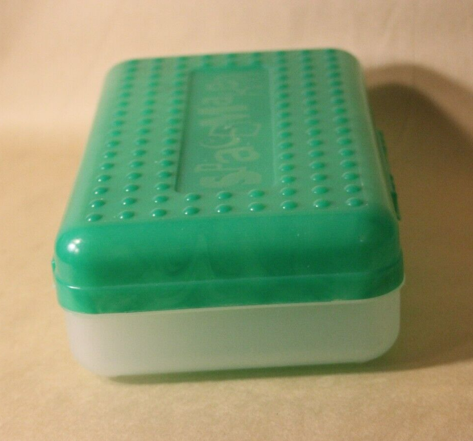 Spacemaker Pencil Box Bright Green Vintage 90's Plastic Storage Case *Chipped*