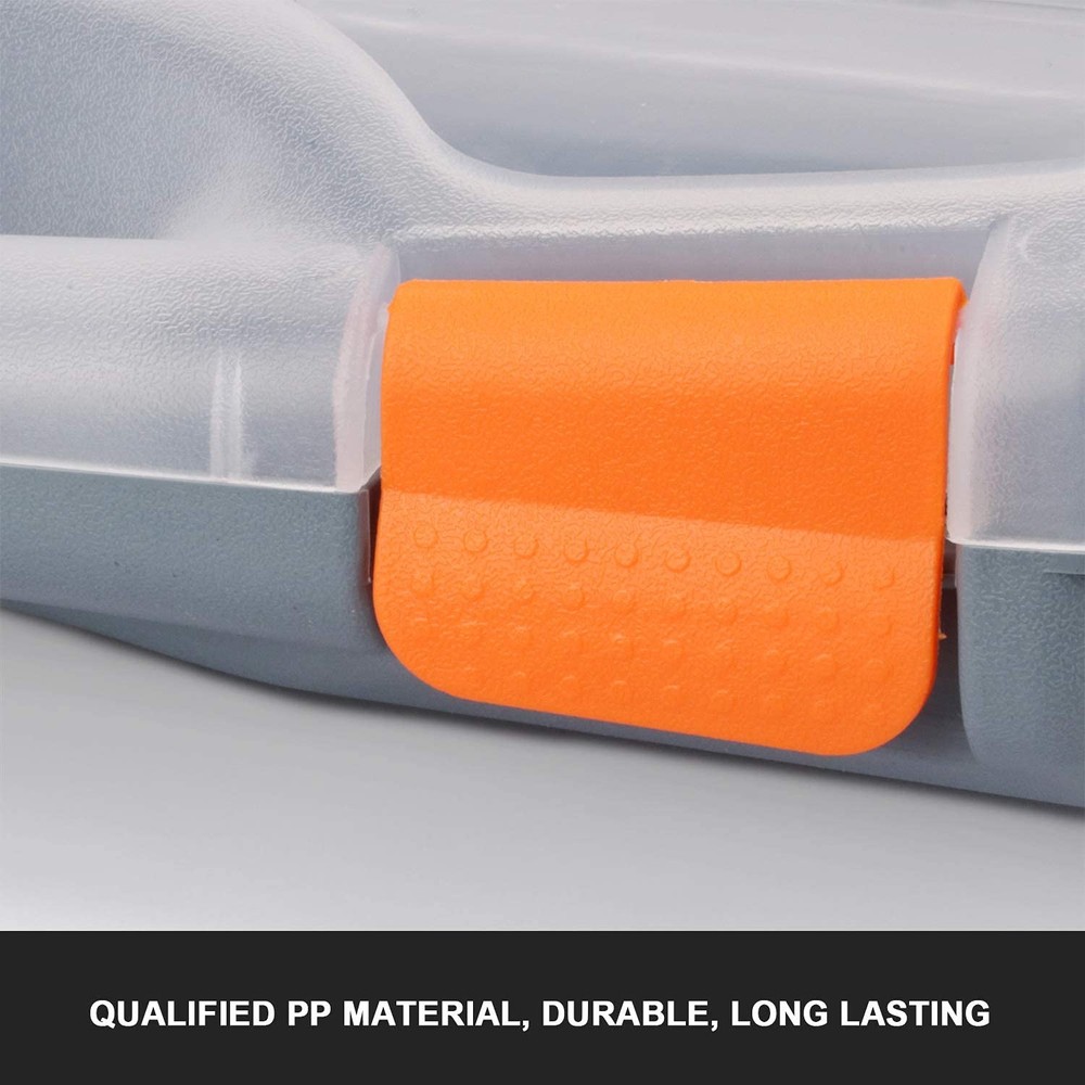 Hardware Storage Tools Organizer Container with Handle and Clear Lid, 21 Adju...