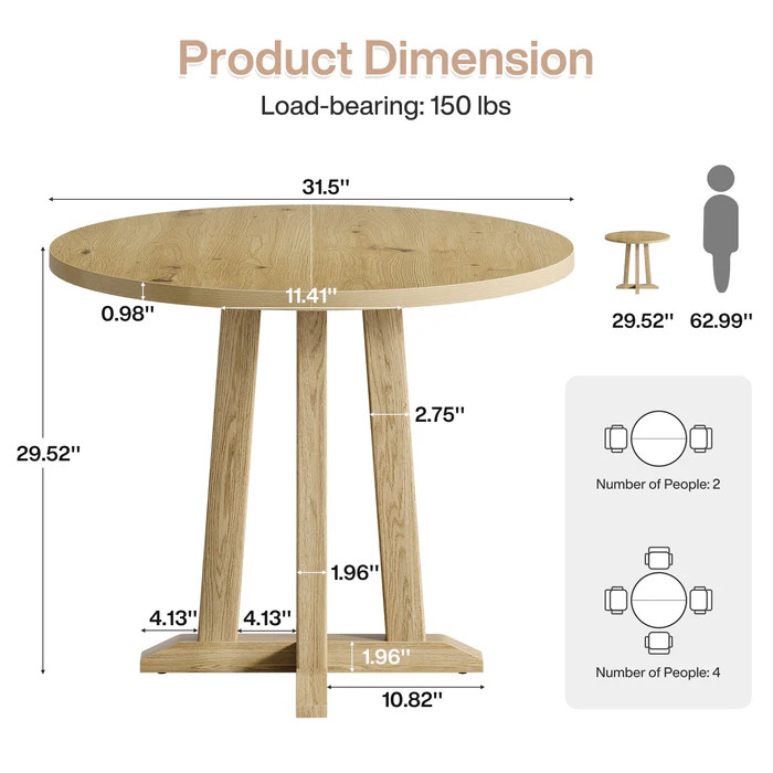 Compact Greeting Table,Wood Kitchen Table,Round Dining Table,Reading table