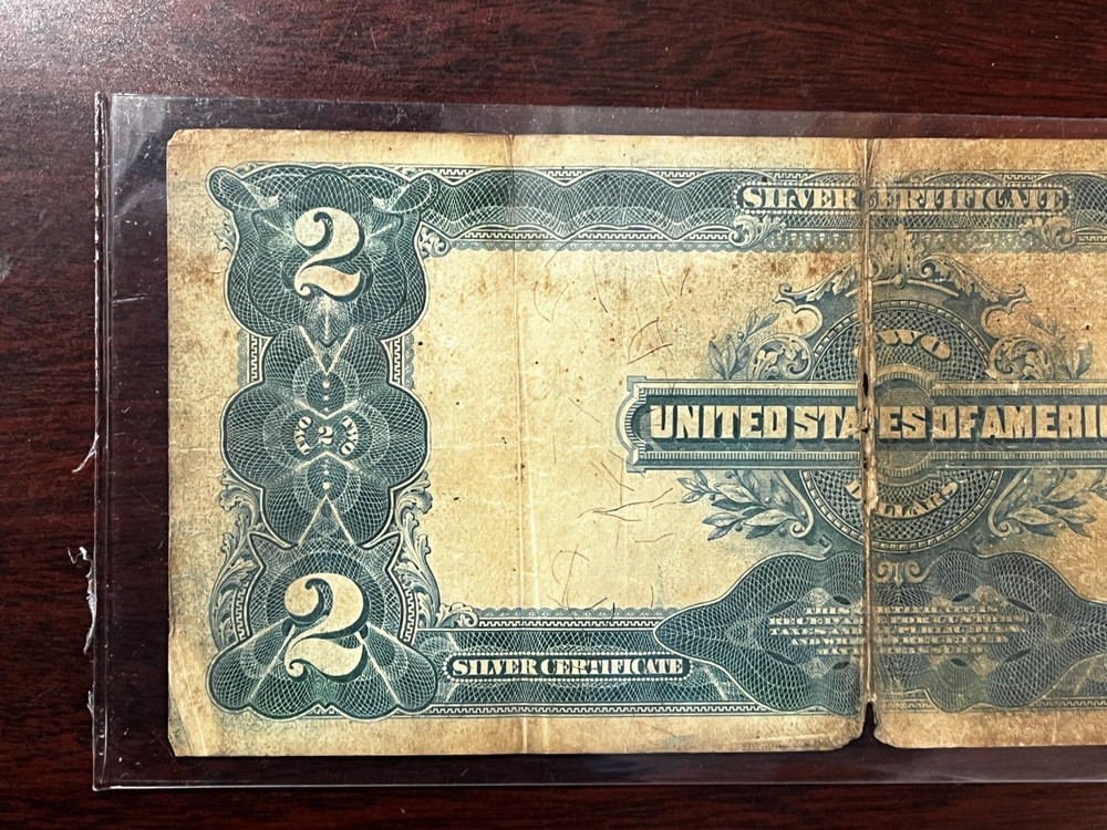 1899 $2 LARGE TWO DOLLAR BILL SILVER CERTIFICATE NOTE