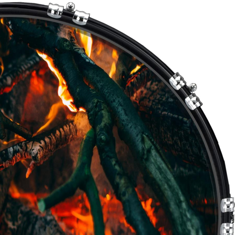 20" Custom Bass Kick Drum Front Head Graphical Fire 7