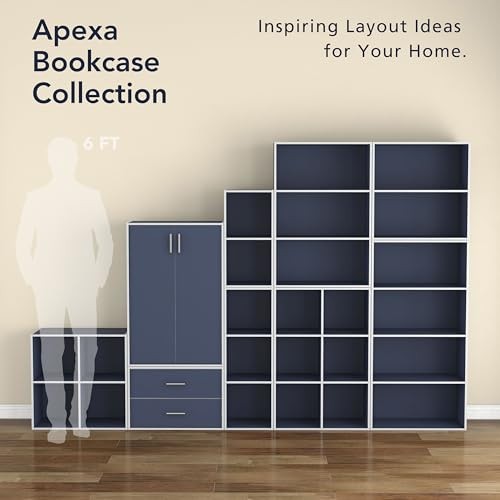 Homes: Inside + Out Apexa 2-Tier Cube Storage Organizer Shelves, Stackable Wood