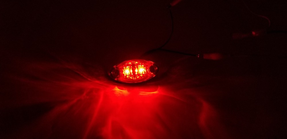 Red Clear LED Oval Dragon's Eye 2 Diode Red Marker Clearance Trailer Light