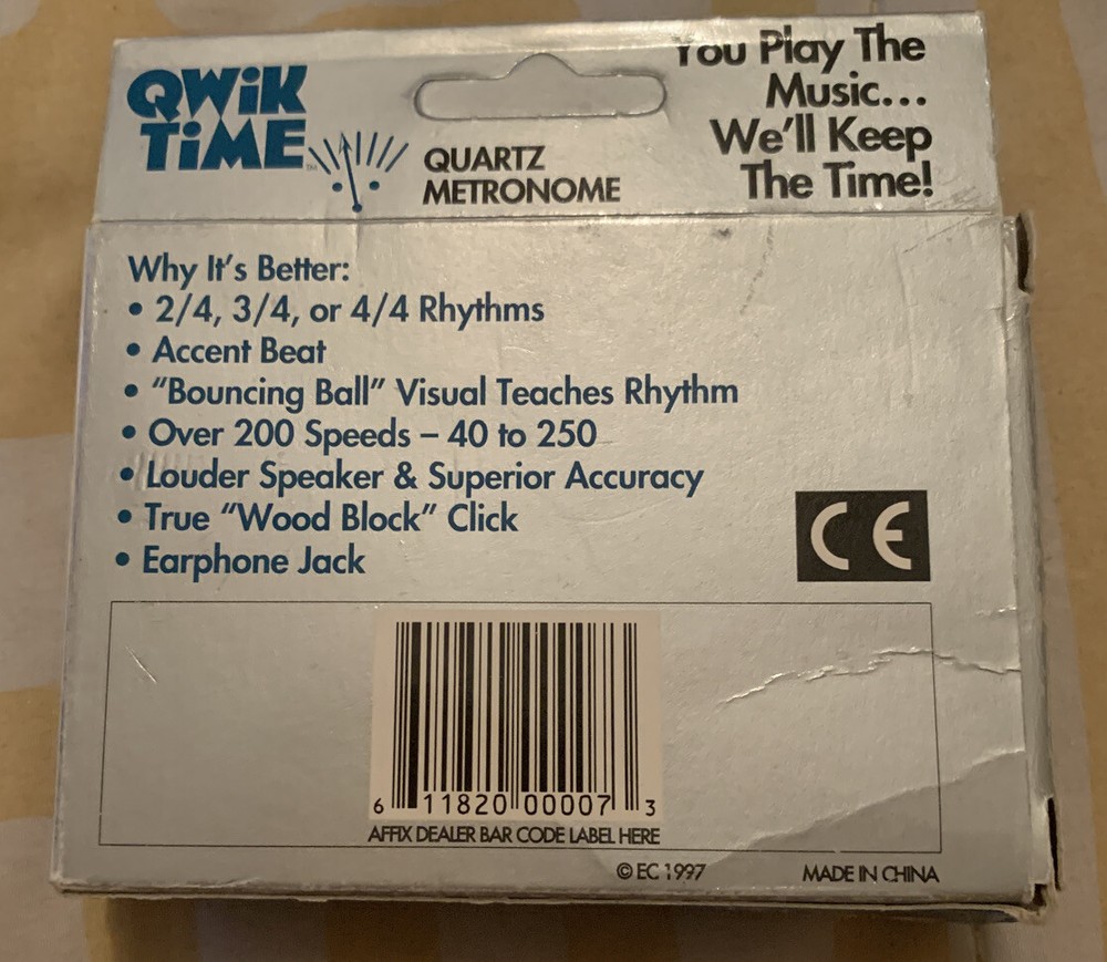 Qwik Time Qt-7 Quartz Metronome with Digital Display - Working Tested - *Read*