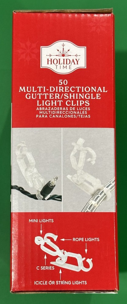 Holiday Time 50 Multi-Directional Gutter/Shingle Light Clips