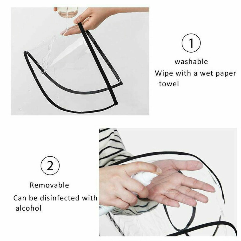 Fisherman Bucket Hat Cap with Removable Full Face Protective Visor Shield