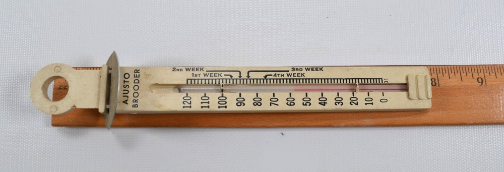 Vintage Ajusto Brooder Thermometer MADE IN THE USA #4882