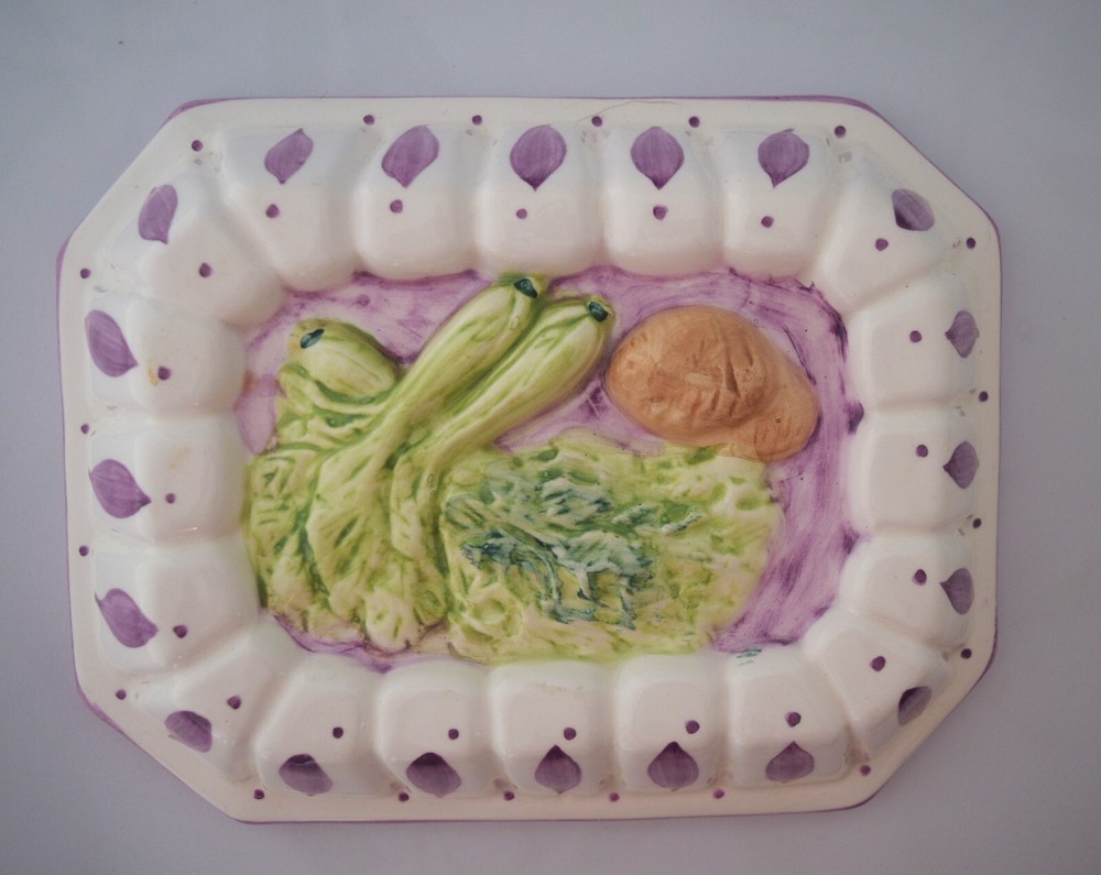 Towe ceramic rectangular vintage retro jello mold wall hanging vegetables