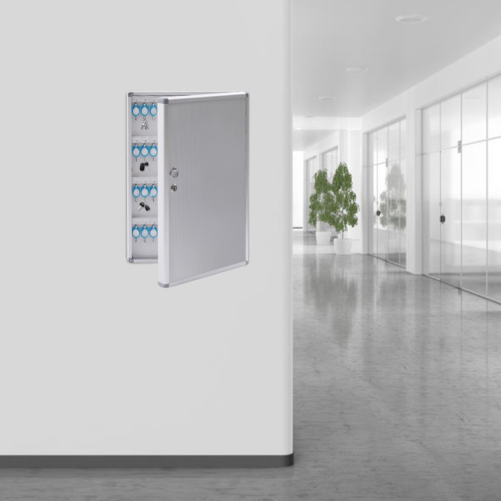 High Capacity Key Cabinet 96 Key Lock Box with Numbered Hooks & Secure Lock Safe