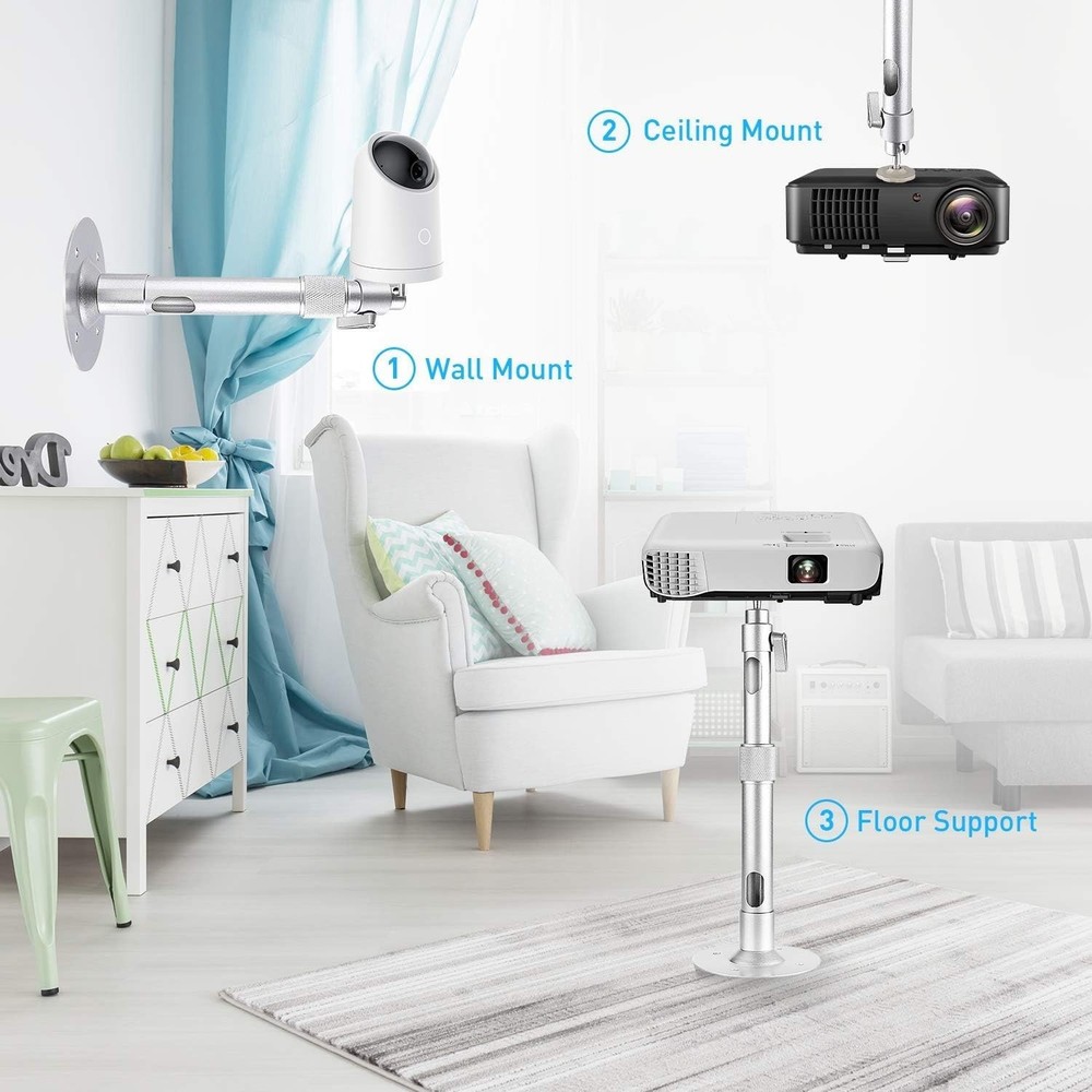 New Universal Projector Ceiling Mount in Silver with Extendable Length and 36...