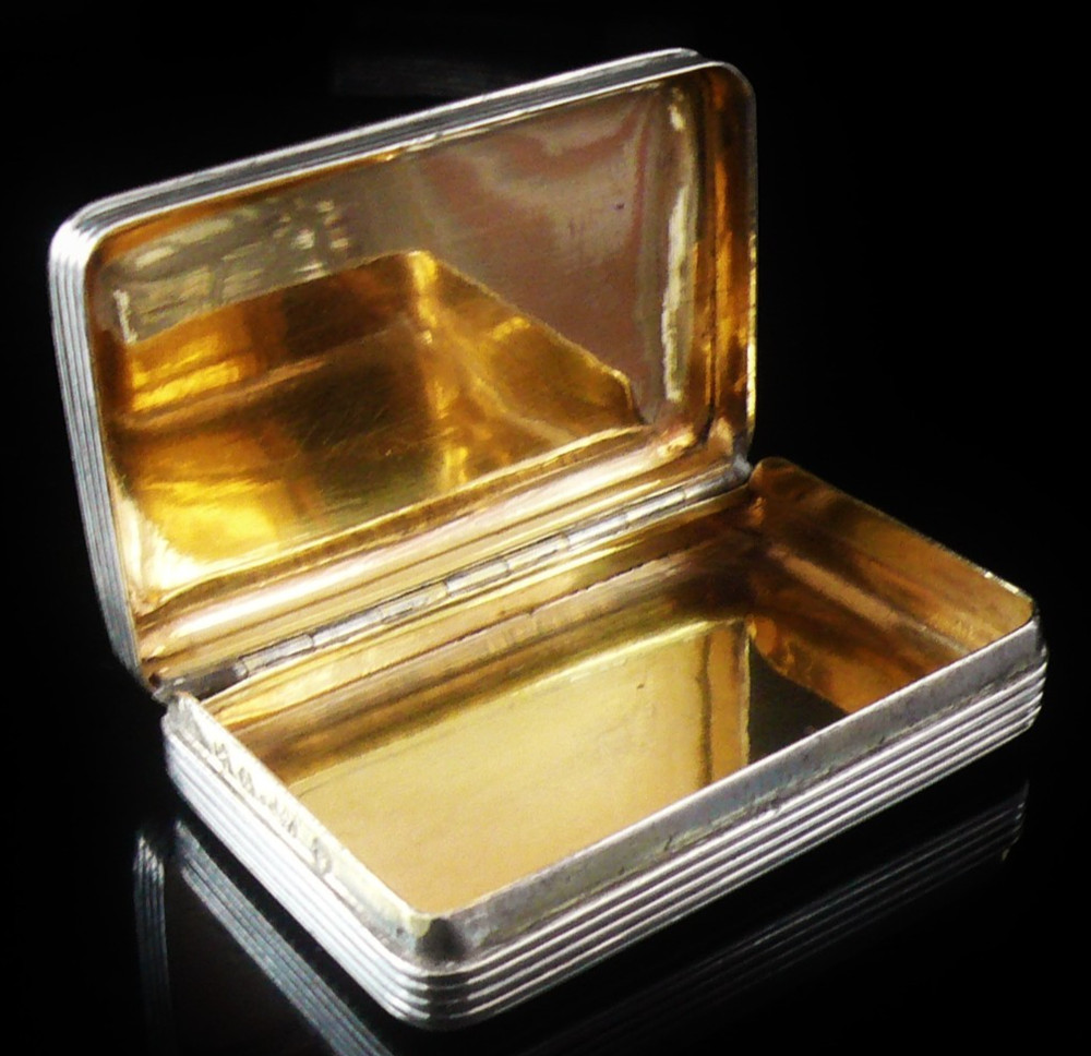 Antique Sterling Silver Snuff Box, Thomas Willmore, Hallmarked Birmingham 1801