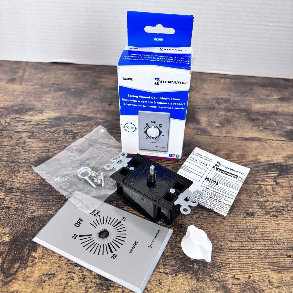 Intermatic SW30MK Spring Wound Countdown Timer 30 Minute Wall Switch Open Box