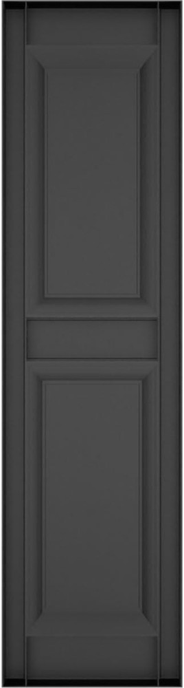 Vinyl Raised Panel Shutters Black 12x80" - Durable, Low Maintenance Pair