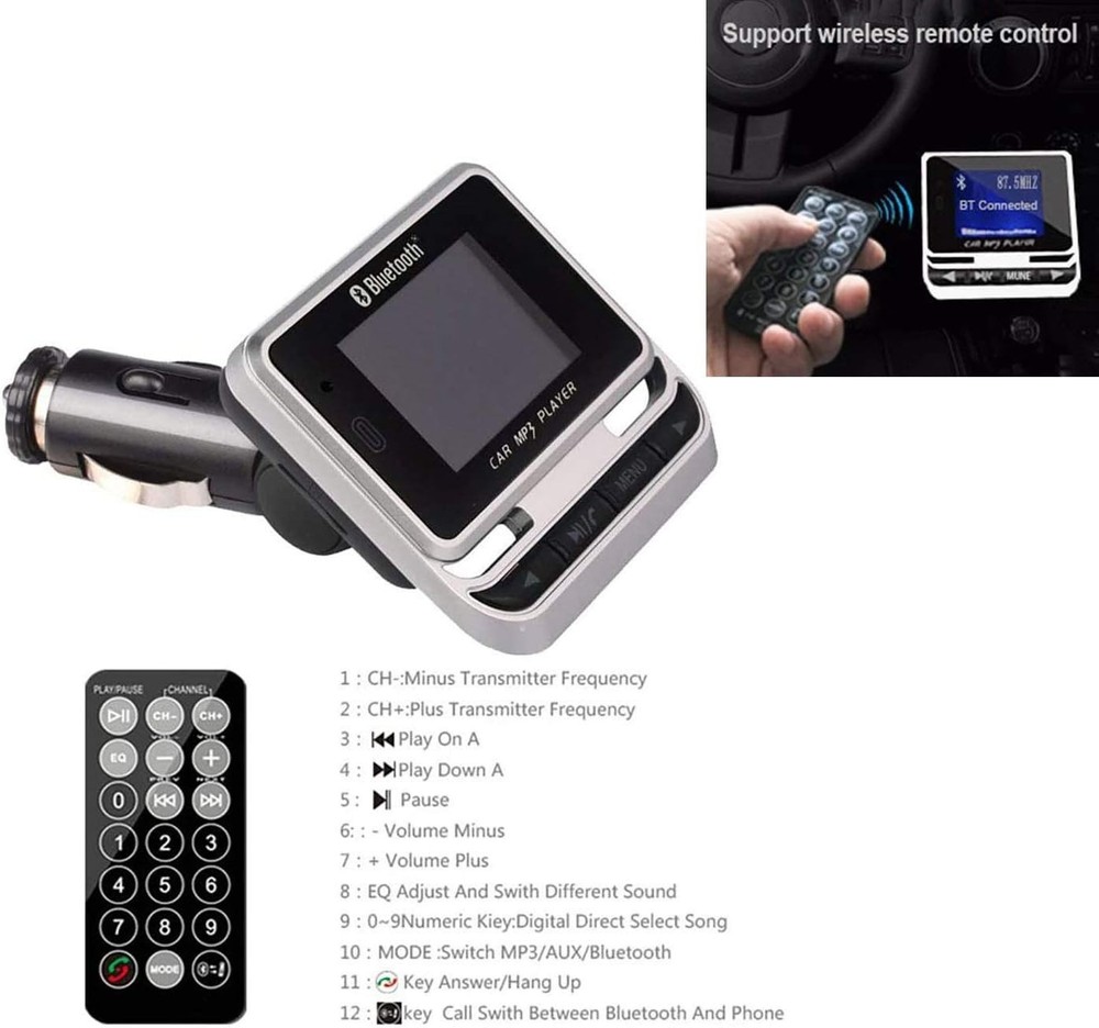 CVC Noise Suppression Bluetooth FM Transmitter - Crystal Clear Handsfree Calling