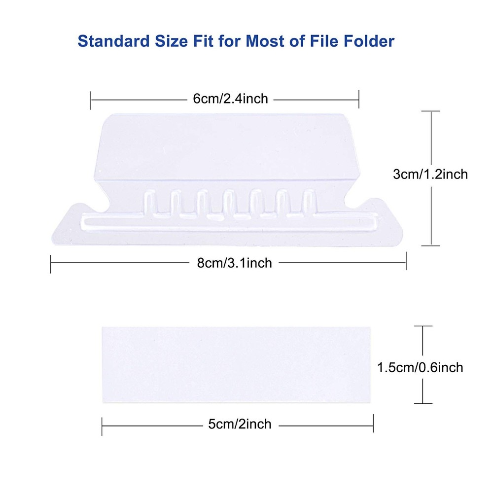 hupos File Folder Tabs, 100+200 Sets Hanging File Folder Tabs with Inserts fo...