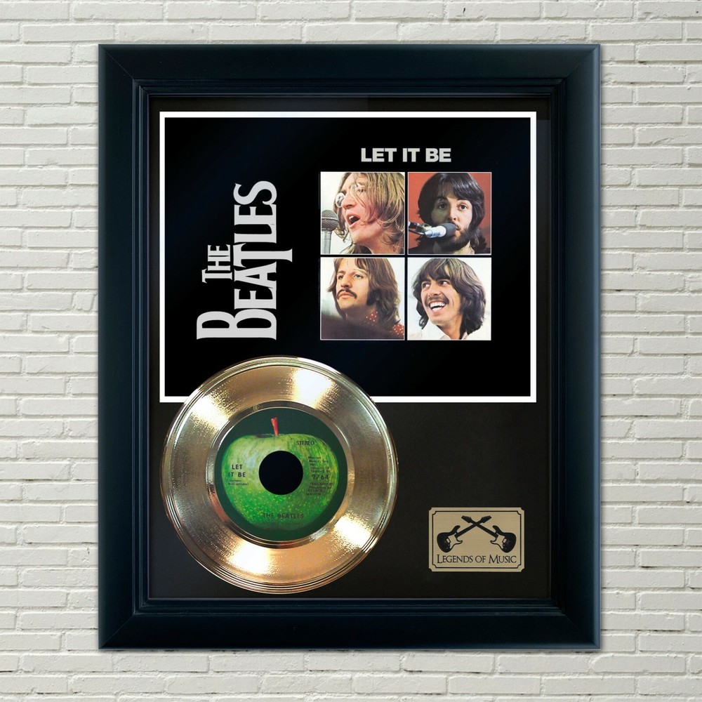 Beatles "Let It Be" Framed 45 Gold Record Display