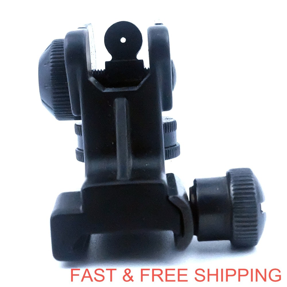 Metal Backup Rear Sight Detachable Compact Adjustment Windage Elevation