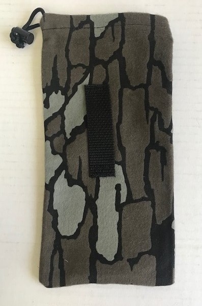 Hunting Pouch Bag - Treebark Camo Soft - Handmade - Cord Drawstring - Belt Loop
