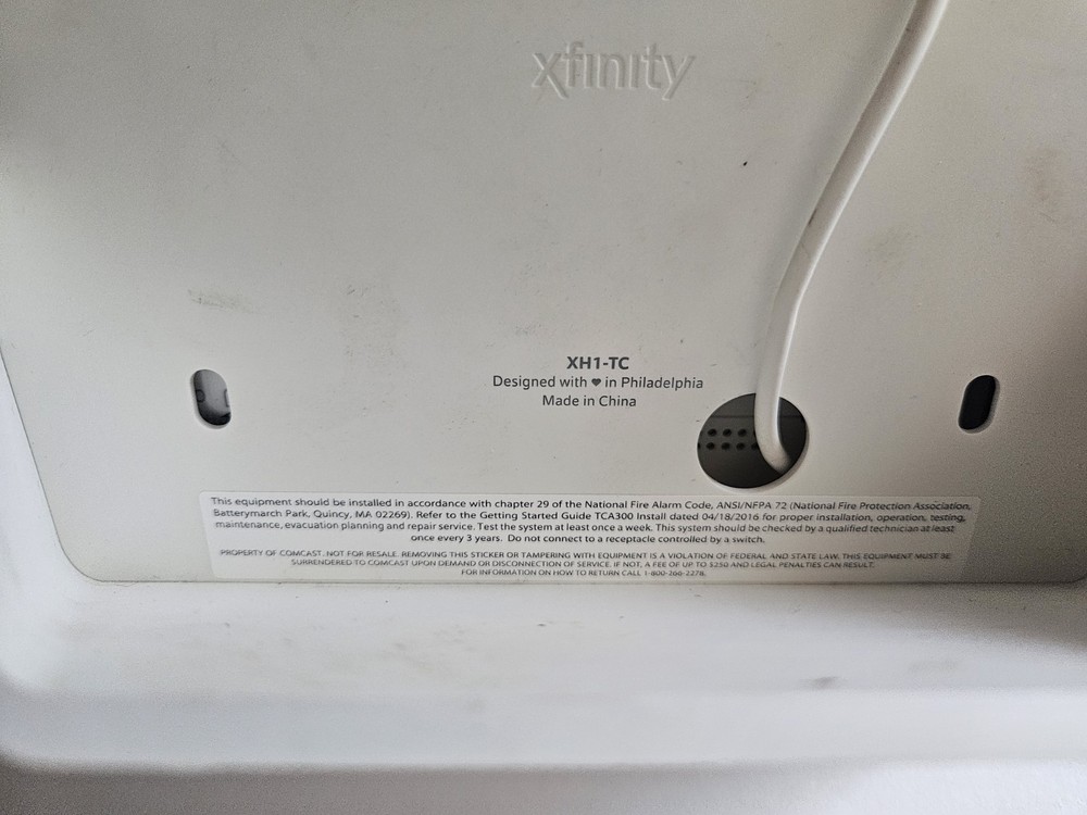 Xfinity Xh1-tc Touchscreen Control Panel