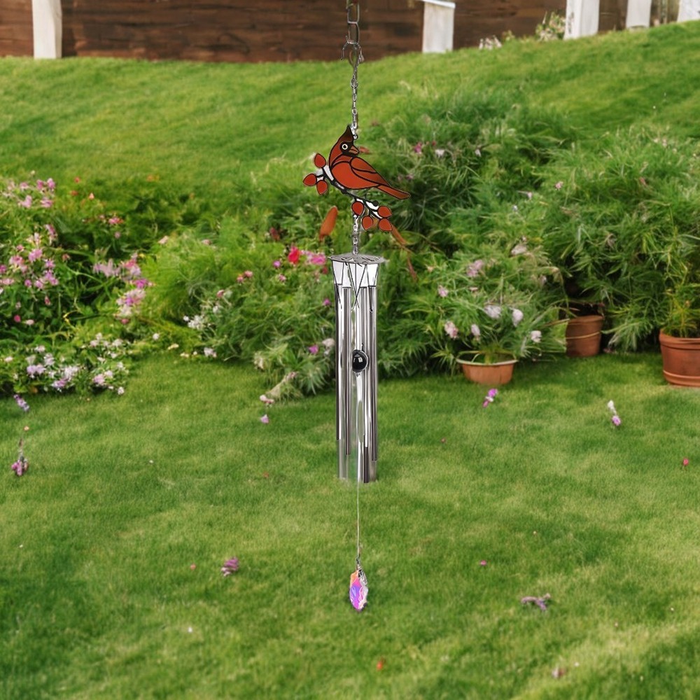29" Long Red Cardinal Wind Chime