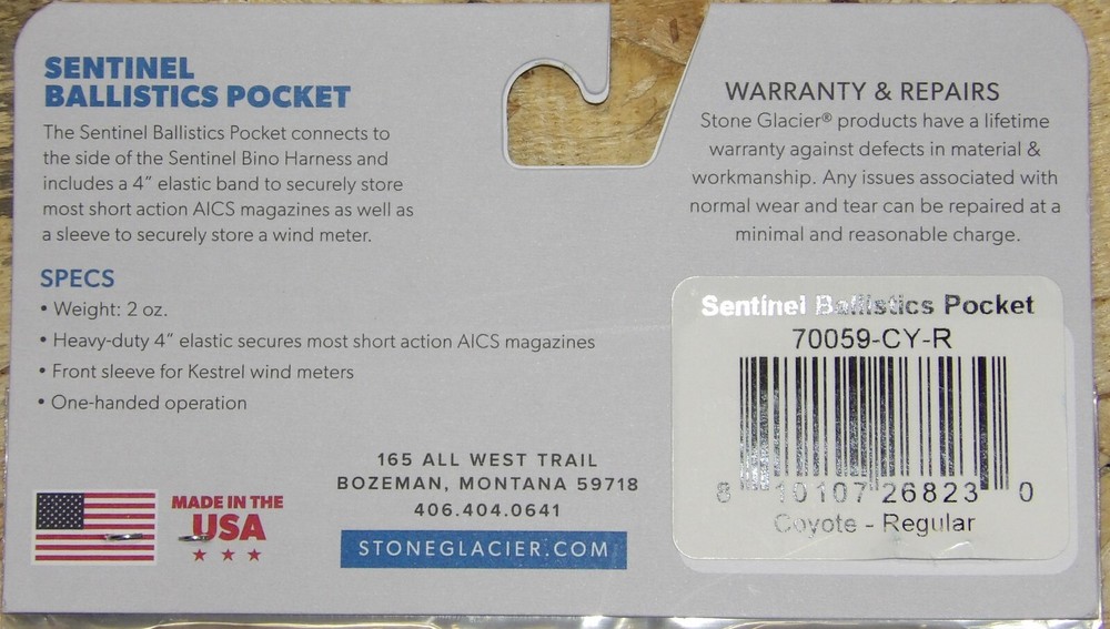 STONE GLACIER SENTINEL BALLISTIC POCKET