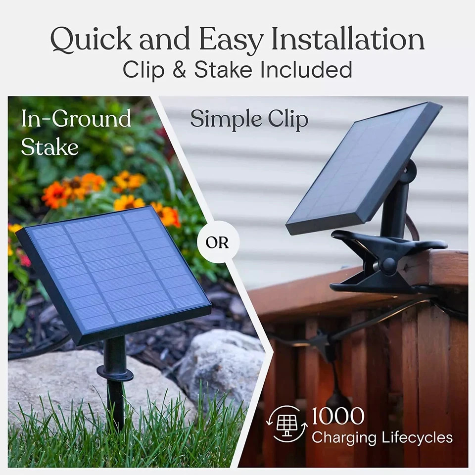 Brightech Ambience Pro Solar Powered Outdoor String Lights, 27 Ft Edison Bulb