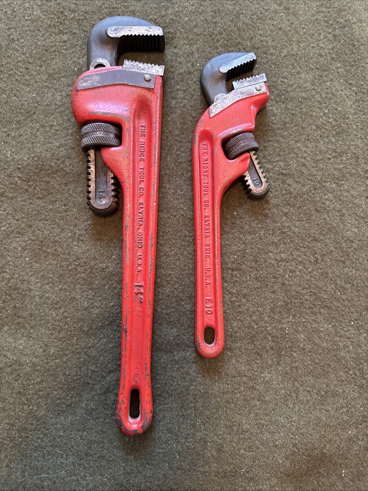 RIDGID E10 Offset & 14” Pipe Wrench Set, Elyria, USA 🇺🇸 New Jaws