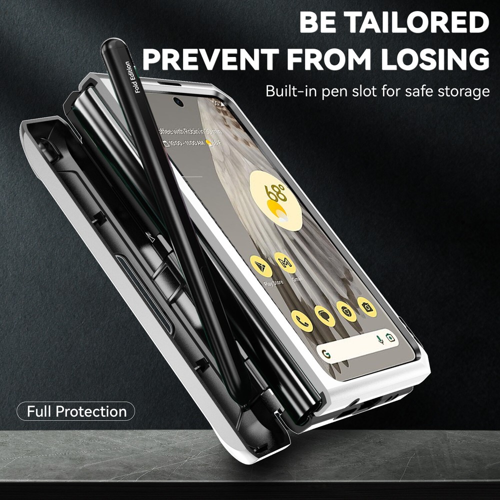 For Google Pixel Fold Heavy Duty Armor Kickstand Case W/ Slide Camera Protector