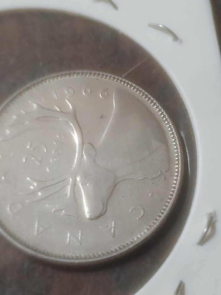 CANADA 1966 80% SILVER 25 CENTS