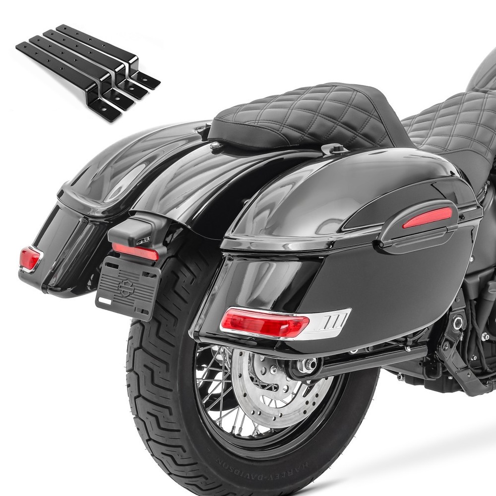 Hard saddlebags Delaware (pair) 33 liters black + brackets