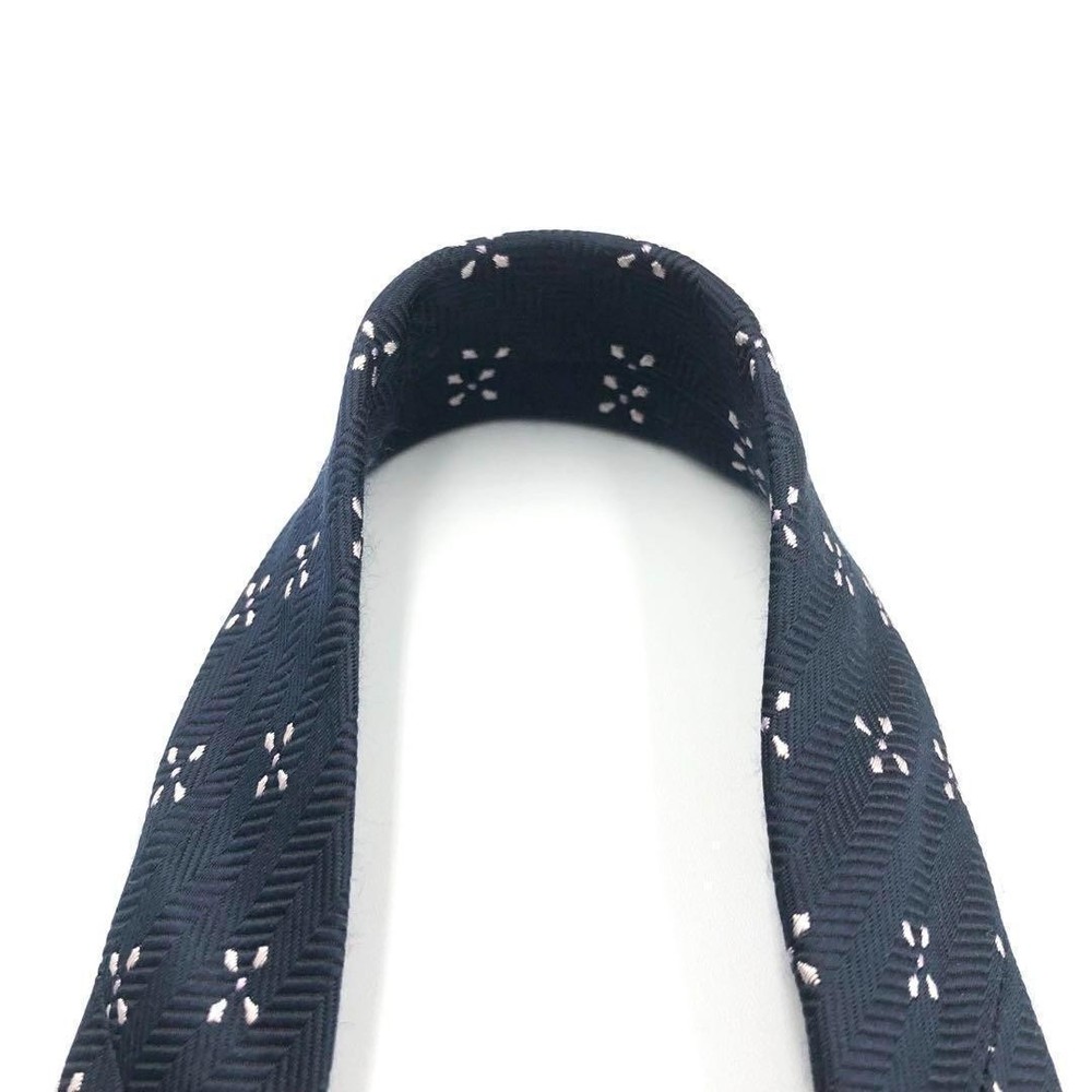 LIMITED EDITION tie Fine Pattern Embroidery Flower Navy