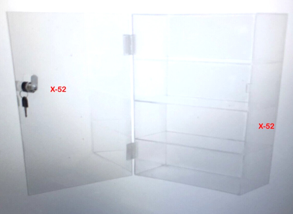 4-Layer Clear Acrylic Countertop Display Case Locking Cabinet Showcase Box