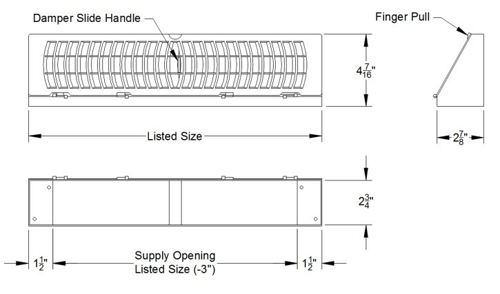 TruAire Triangular Plastic Baseboard Register - White Finish