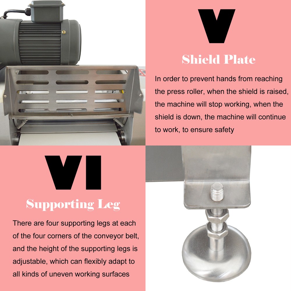 110V Commercial Dough Sheeter Roller Press Crisp Pastry Machine Bread Maker