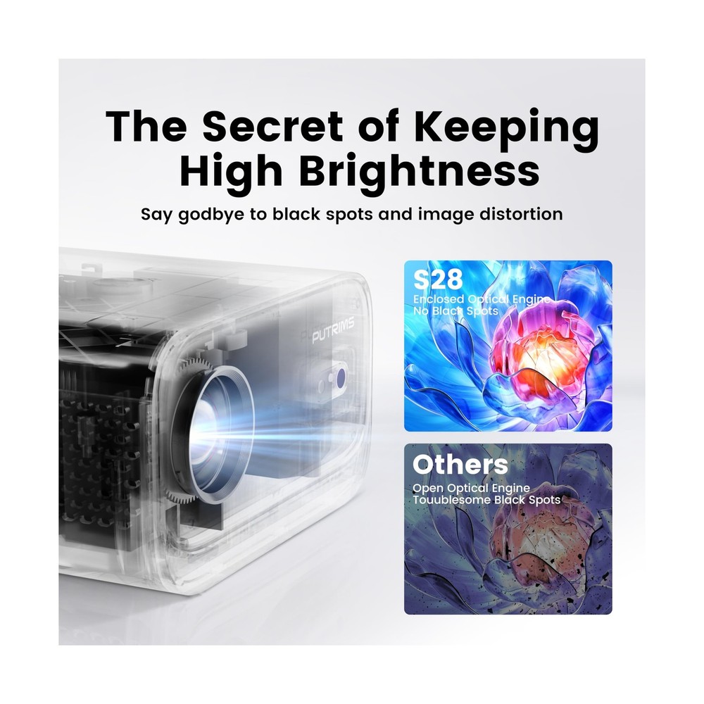 Projector with WiFi and Bluetooth - Mini Projector Short Throw[145°Adjustab