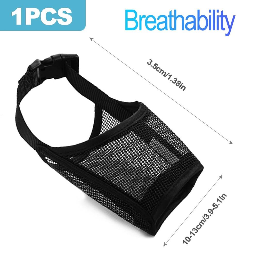 CoguZed 1-Pack Single Pack Soft Dog Muzzle for Small Dogs – S, Black