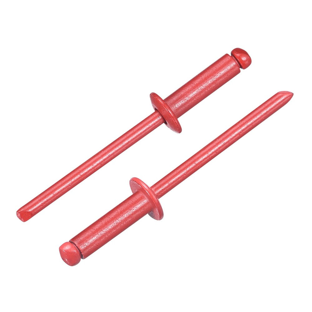 50Pcs 5/32"x1/2" Aluminum Blind Rivets, Dome Head Long Split Rivets, Red