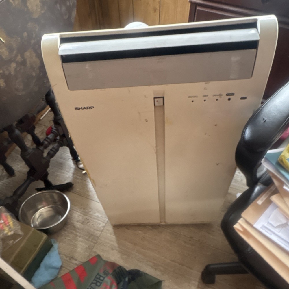 Sharp Portable Air Conditioner Single Hose Timer White Floor Plastic