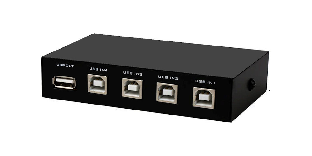 4-Port USB 2.0 Manual Switch - 4 PC To 1 USB Device