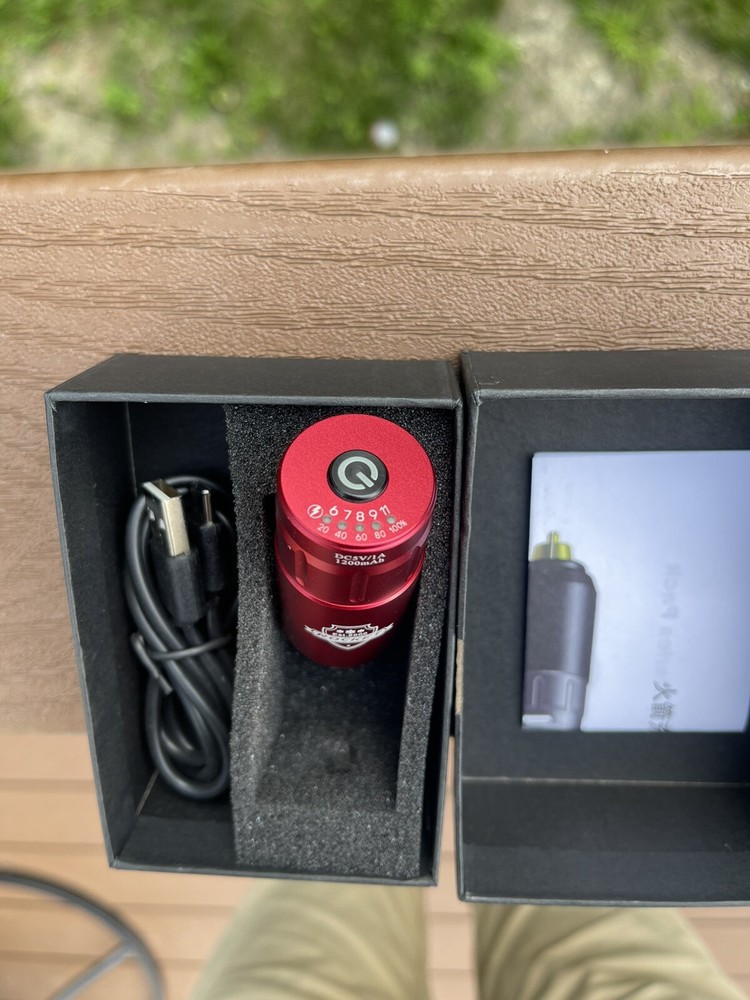 Rocket Tattoo Battery Wireless Power Supply LED- Light With Cord